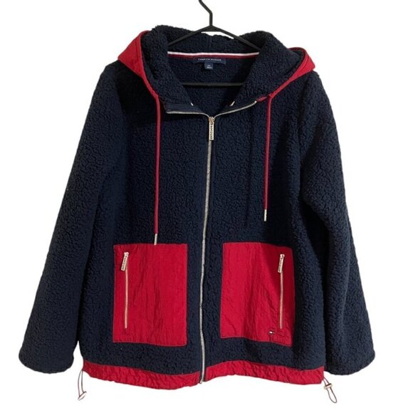 NWOT Tommy Hilfiger Nylon Pocket Faux Shearling Jacket - Picture 3 of 11